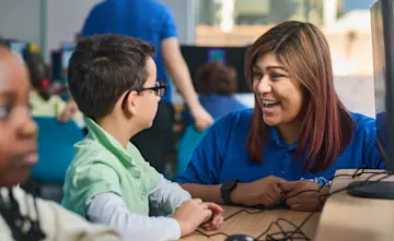 Explore Learning tutor with children