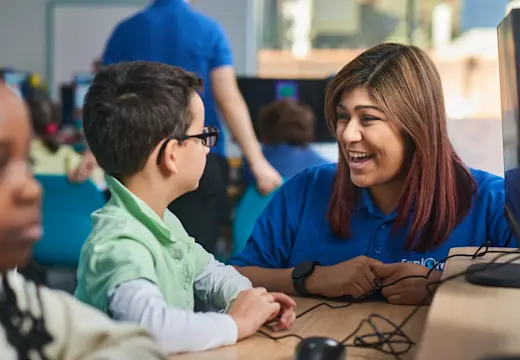 Explore Learning tutor and child