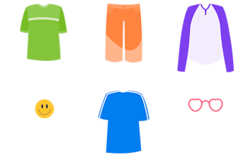 A selection of items available to purchase for 25+ points to customise a character in Explore Learning's smart learning tool.