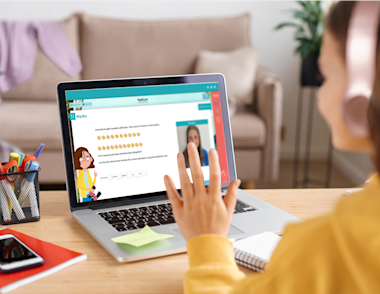 A child using Explore Learning's online tuition from their home