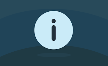 A circular blue information icon with a lowercase "i" in the centre, set against a dark blue background.