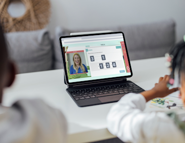 Girl studying with her online 11 Plus tutor.