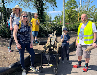 Harry and volunteers after a successful day litter picking.